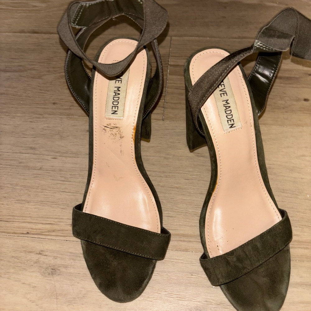 Steve Madden Dark Green Heeled Sandals